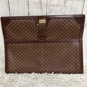 Gucci Brown Monogram Clutch